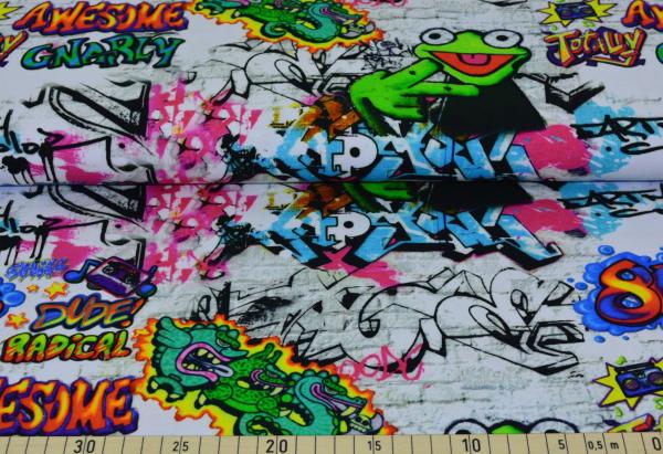 Baumwolle Druck Cooler Graffiti Frosch